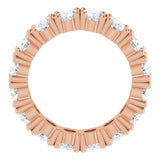 10K Gold Oval Lab-Grown Diamond Shared-Prong Eternity Band – 6x4 mm Stones - Rose Gold - view 2