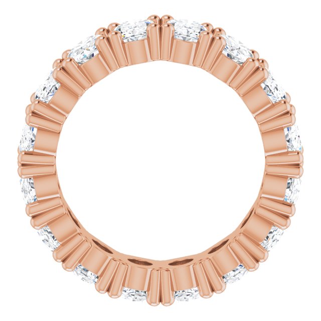 10K Gold Oval Lab-Grown Diamond Shared-Prong Eternity Band – 6x4 mm Stones - Rose Gold - view 2