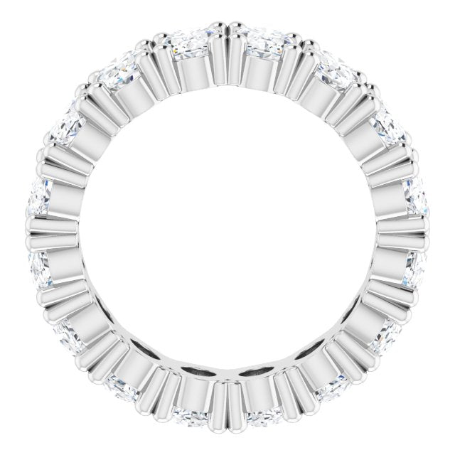 10K Gold Oval Lab-Grown Diamond Shared-Prong Eternity Band – 6x4 mm Stones - White Gold - view 2