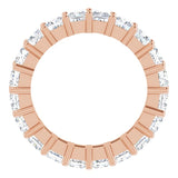 10K Gold Square Natural Diamond Shared-Prong Eternity Band – 3.25x3.25 mm Stones - Rose Gold - view 2