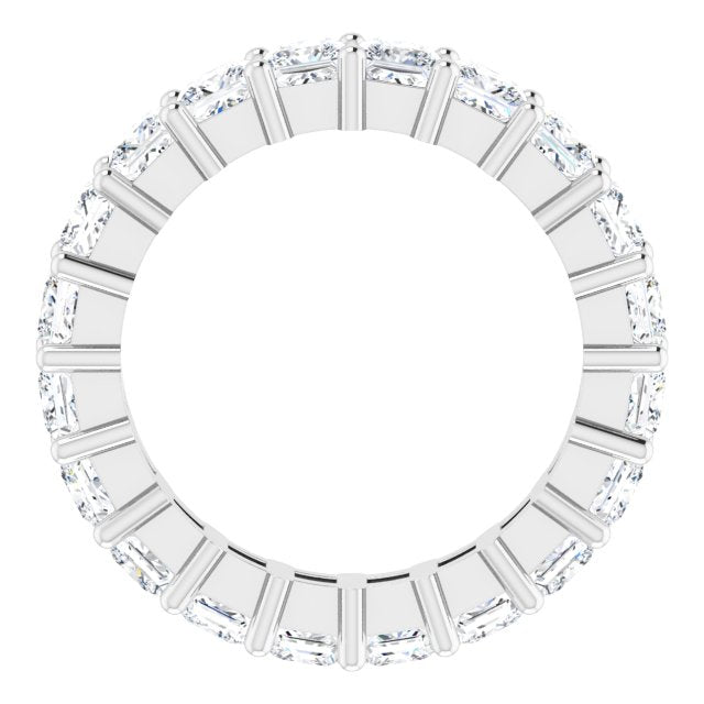 10K Gold Square Natural Diamond Shared-Prong Eternity Band – 3.25x3.25 mm Stones - White Gold - view 2