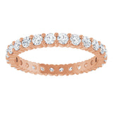 10K Gold Round Natural Diamond Shared-Prong Eternity Band – 2.25 mm Stones - Rose Gold - view 3