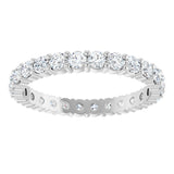 10K Gold Round Lab-Grown Diamond Shared-Prong Eternity Band – 2.25 mm Stones - White Gold - view 3
