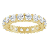 14K Gold Round Lab-Grown Diamond Shared-Prong Eternity Band – 3.5 mm Stones - Yellow Gold - view 3