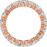10K Gold Round Natural Diamond Shared-Prong Eternity Band – 3.8 mm Stones - Rose Gold - view 2