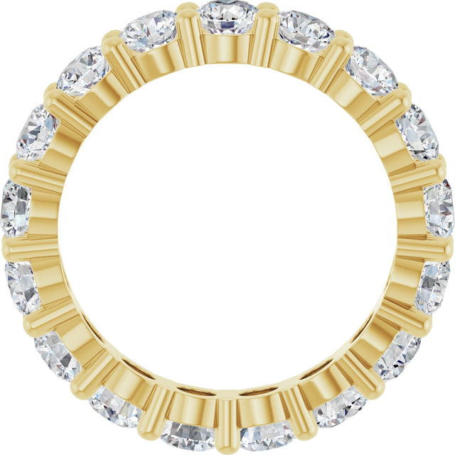 14K Gold Round Lab-Grown Diamond Shared-Prong Eternity Band – 3.8 mm Stones - Yellow Gold - view 2