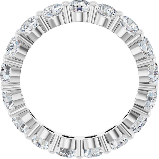 10K Gold Round Lab-Grown Diamond Shared-Prong Eternity Band – 3.8 mm Stones - White Gold - view 2