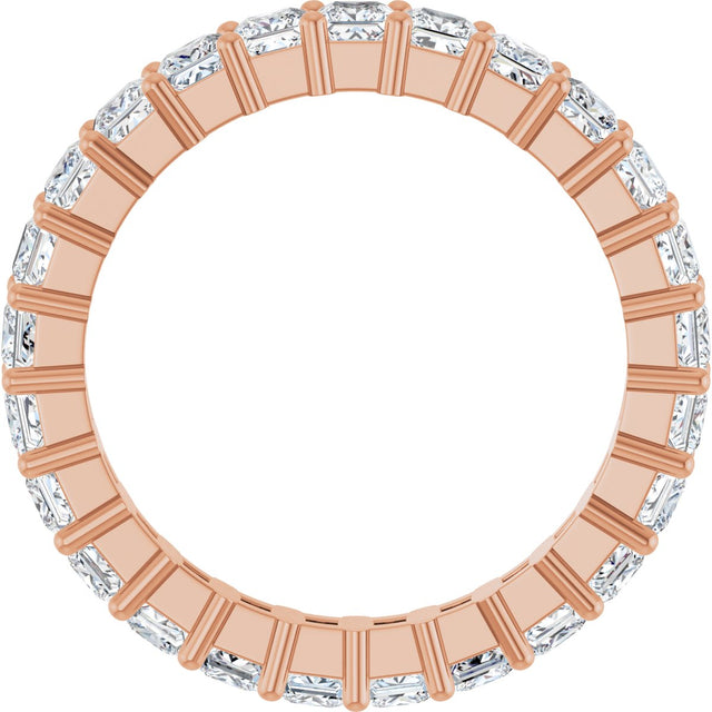 10K Gold Square Lab-Grown Diamond Shared-Prong Eternity Band – 2.5x2.5 mm Stones - Rose Gold - view 2