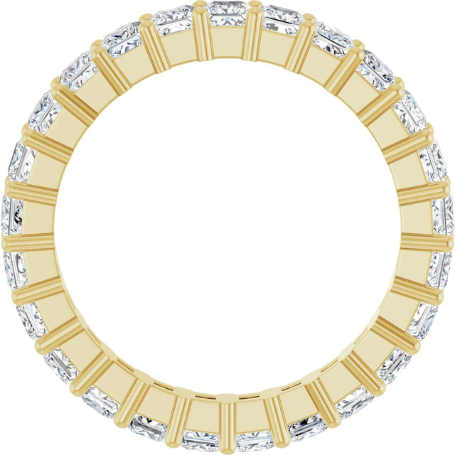 14K Gold Square Lab-Grown Diamond Shared-Prong Eternity Band – 2.5x2.5 mm Stones - Yellow Gold - view 2