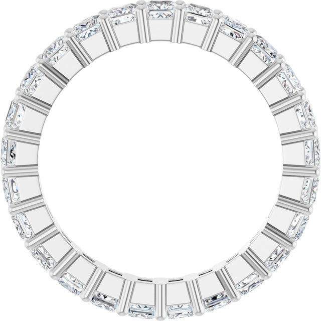 10K Gold Square Lab-Grown Diamond Shared-Prong Eternity Band – 2.5x2.5 mm Stones - White Gold - view 2