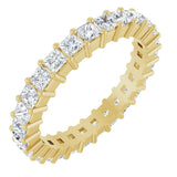 14K Gold Square Natural Diamond Shared-Prong Eternity Band – 2.25x2.25 mm Stones - Yellow Gold