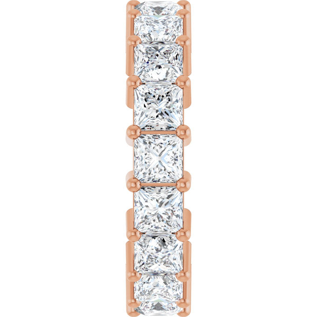 10K Gold Square Lab-Grown Diamond Shared-Prong Eternity Band – 3.75x3.75 mm Stones - Rose Gold - view 4