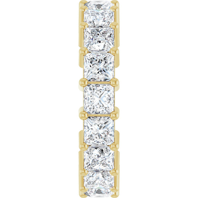 10K Gold Square Lab-Grown Diamond Shared-Prong Eternity Band – 3.75x3.75 mm Stones - Yellow Gold - view 4