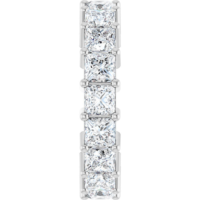 10K Gold Square Lab-Grown Diamond Shared-Prong Eternity Band – 3.75x3.75 mm Stones - White Gold - view 4