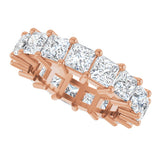 10K Gold Square Lab-Grown Diamond Shared-Prong Eternity Band – 4x4 mm Stones - Rose Gold - view 5