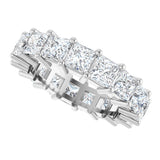 10K Gold Square Lab-Grown Diamond Shared-Prong Eternity Band – 4x4 mm Stones - White Gold - view 5