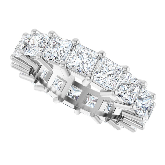 10K Gold Square Lab-Grown Diamond Shared-Prong Eternity Band – 4x4 mm Stones - White Gold - view 5
