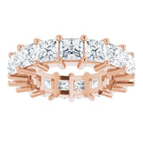 10K Gold Square Lab-Grown Diamond Shared-Prong Eternity Band – 4x4 mm Stones - Rose Gold - view 3