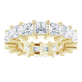 14K Gold Square Lab-Grown Diamond Shared-Prong Eternity Band – 4x4 mm Stones - Yellow Gold - view 3