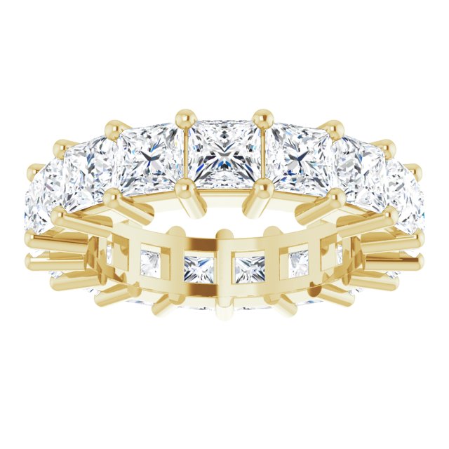 14K Gold Square Lab-Grown Diamond Shared-Prong Eternity Band – 4x4 mm Stones - Yellow Gold - view 3