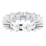 10K Gold Square Lab-Grown Diamond Shared-Prong Eternity Band – 4x4 mm Stones - White Gold - view 3