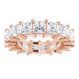 10K Gold Square Lab-Grown Diamond Shared-Prong Eternity Band – 3.75x3.75 mm Stones - Rose Gold - view 3