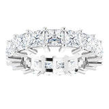 10K Gold Square Lab-Grown Diamond Shared-Prong Eternity Band – 3.75x3.75 mm Stones - White Gold - view 3