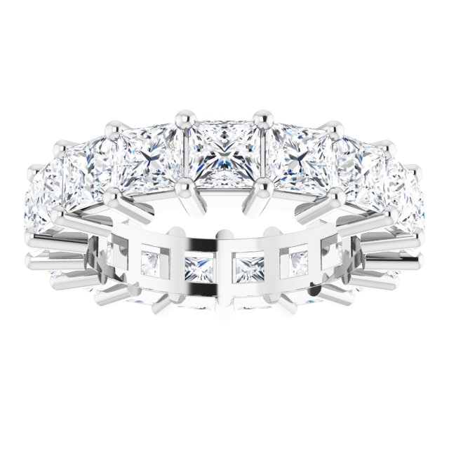 10K Gold Square Lab-Grown Diamond Shared-Prong Eternity Band – 3.75x3.75 mm Stones - White Gold - view 3
