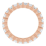 10K Gold Square Lab-Grown Diamond Shared-Prong Eternity Band – 2.5x2.5 mm Stones - Rose Gold - view 2