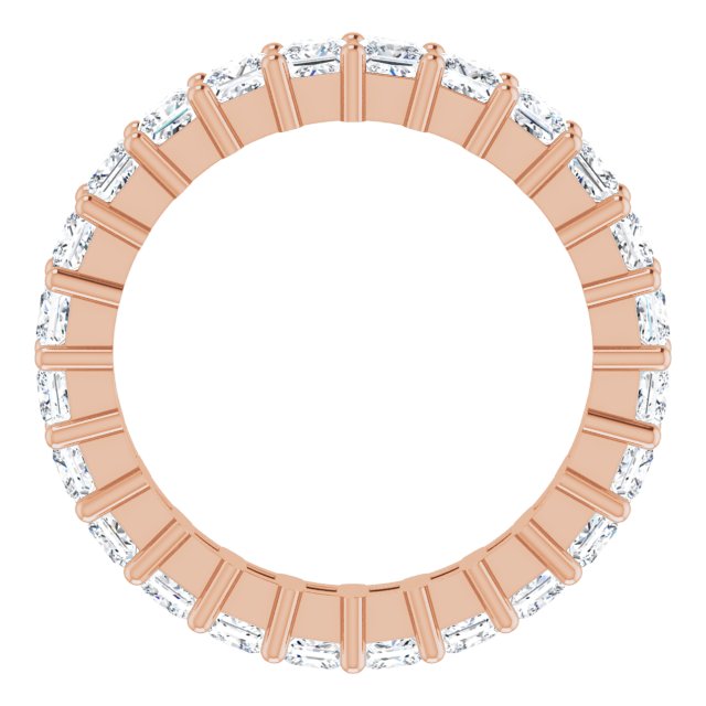 10K Gold Square Lab-Grown Diamond Shared-Prong Eternity Band – 2.5x2.5 mm Stones - Rose Gold - view 2