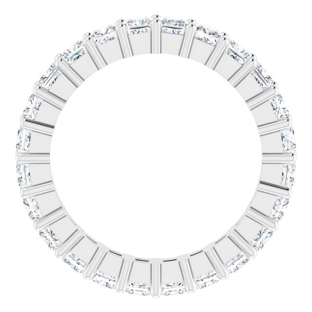 10K Gold Square Natural Diamond Shared-Prong Eternity Band – 2.5x2.5 mm Stones - White Gold - view 2