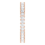 10K Gold Square Lab-Grown Diamond Shared-Prong Eternity Band – 1.75x1.75 mm Stones - Rose Gold - view 4