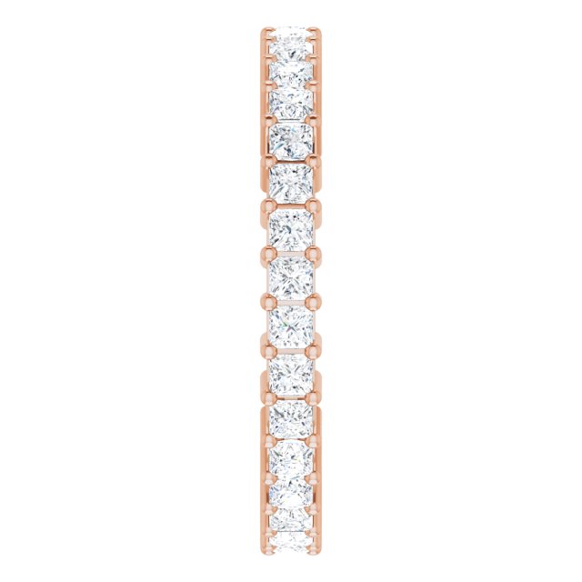 10K Gold Square Natural Diamond Shared-Prong Eternity Band – 1.75x1.75 mm Stones - Rose Gold - view 4