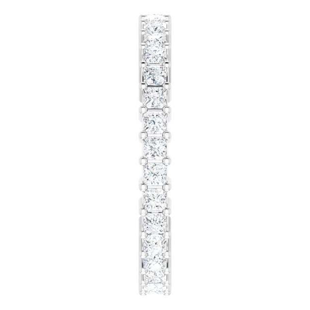 10K Gold Square Natural Diamond Shared-Prong Eternity Band – 1.75x1.75 mm Stones - White Gold - view 4