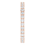 10K Gold Round Natural Diamond Shared-Prong Eternity Band – 1.75 mm Stones - Rose Gold - view 4
