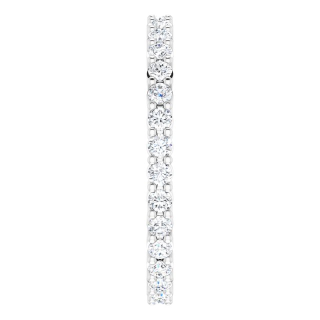 10K Gold Round Lab-Grown Diamond Shared-Prong Eternity Band – 1.75 mm Stones - White Gold - view 4
