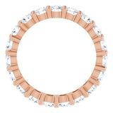 10K Gold Round Lab-Grown Diamond Shared-Prong Eternity Band – 3.2 mm Stones - Rose Gold - view 2