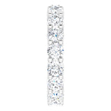10K Gold Round Natural Diamond Shared-Prong Eternity Band – 3.75 mm Stones - White Gold - view 4