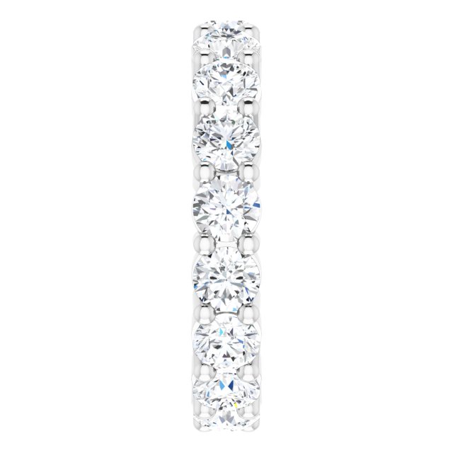 10K Gold Round Natural Diamond Shared-Prong Eternity Band – 3.75 mm Stones - White Gold - view 4