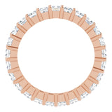 10K Gold Square Natural Diamond Shared-Prong Eternity Band – 2.5x2.5 mm Stones - Rose Gold - view 2