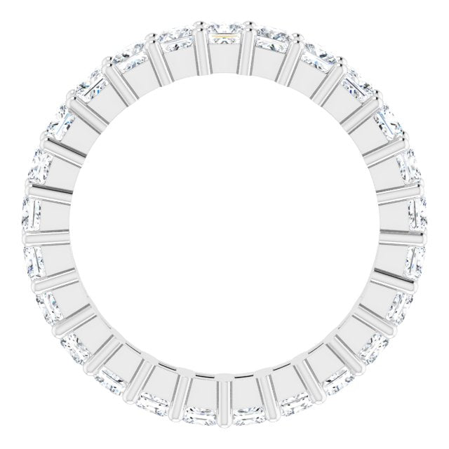 10K Gold Square Natural Diamond Shared-Prong Eternity Band – 2.5x2.5 mm Stones - White Gold - view 2