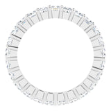 10K Gold Square Lab-Grown Diamond Shared-Prong Eternity Band – 2.5x2.5 mm Stones - White Gold - view 2