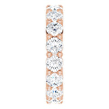 10K Gold Round Natural Diamond Shared-Prong Eternity Band – 3.8 mm Stones - Rose Gold - view 4
