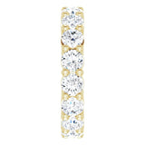 14K Gold Round Lab-Grown Diamond Shared-Prong Eternity Band – 3.8 mm Stones - Yellow Gold - view 4