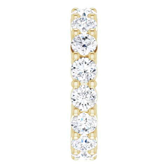 14K Gold Round Lab-Grown Diamond Shared-Prong Eternity Band – 3.8 mm Stones - Yellow Gold - view 4