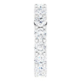 10K Gold Round Natural Diamond Shared-Prong Eternity Band – 3.8 mm Stones - White Gold - view 4