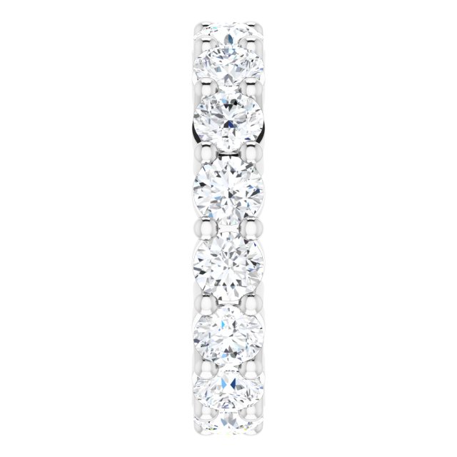 10K Gold Round Natural Diamond Shared-Prong Eternity Band – 3.8 mm Stones - White Gold - view 4
