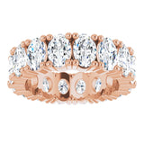 10K Gold Oval Lab-Grown Diamond Shared-Prong Eternity Band – 6x4 mm Stones - Rose Gold - view 3