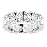 Platinum Oval Lab-Grown Diamond Shared-Prong Eternity Band – 6x4 mm Stones - view 3