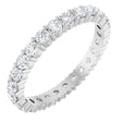 Platinum Round Natural Diamond Shared-Prong Eternity Band – 2.25 mm Stones